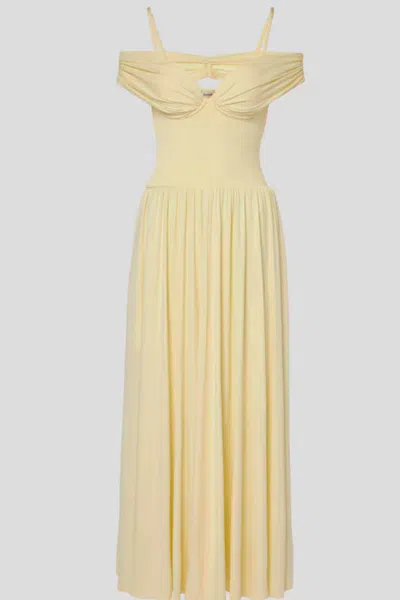 Simkhai Amarantha Dress In Butter Cream Colour In Yellow