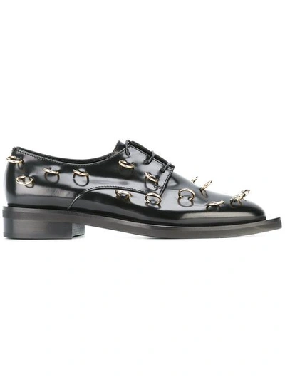 Coliac Piercing Embellished Derby Shoes In Black