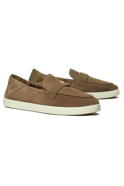 Tory Burch Slip-on Loafers With Suede Finish And Rubber Sole In Brown