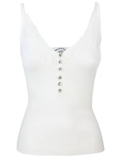 Self-portrait Self Portrait Women Lace Trim Knit Top