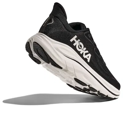 Hoka Clifton 10 Rubber-trimmed Jacquard-mesh Sneakers In Black
