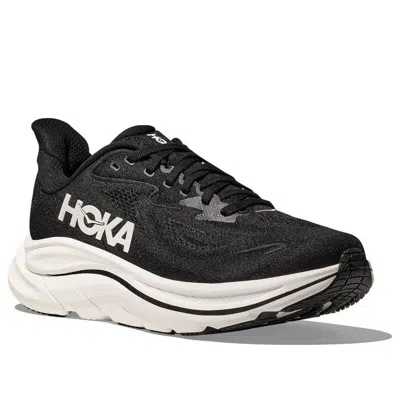 Hoka Clifton 10 Rubber-trimmed Jacquard-mesh Sneakers In Black