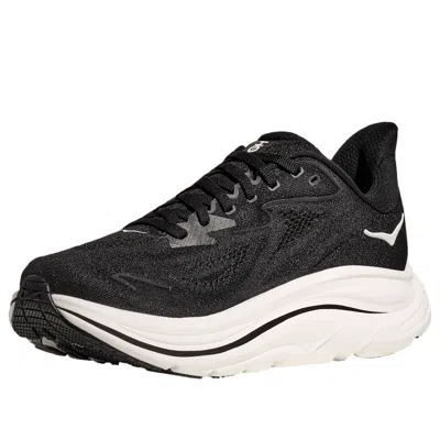 Hoka Clifton 10 Rubber-trimmed Jacquard-mesh Sneakers In Black