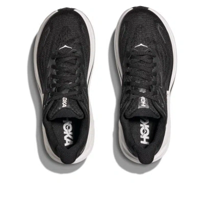 Hoka Clifton 10 Rubber-trimmed Jacquard-mesh Sneakers In Black