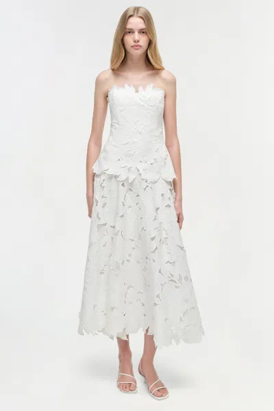Simkhai Womens White Audrey Bustier Woven Midi Dress In White