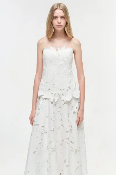 Simkhai Womens White Audrey Bustier Woven Midi Dress In White
