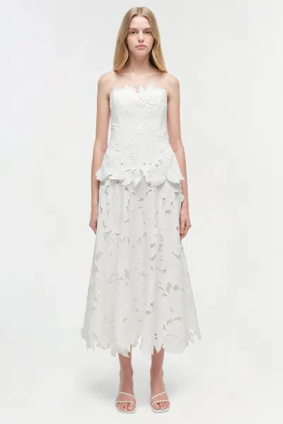 Simkhai Womens White Audrey Bustier Woven Midi Dress In White