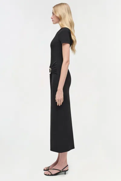 Simkhai Women's Short Sleeve Soren Knit Midi Dress In Black