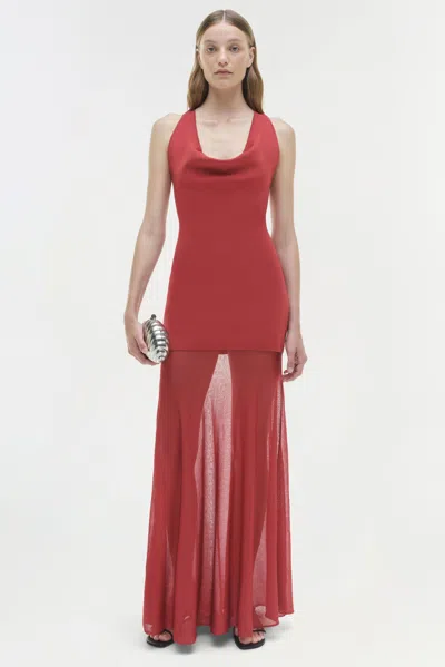 Simkhai Xena Sleeveless Halter Maxi Dress In Red