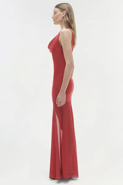 Simkhai Xena Sleeveless Halter Maxi Dress In Red