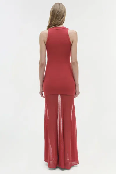 Simkhai Xena Sleeveless Halter Maxi Dress In Red