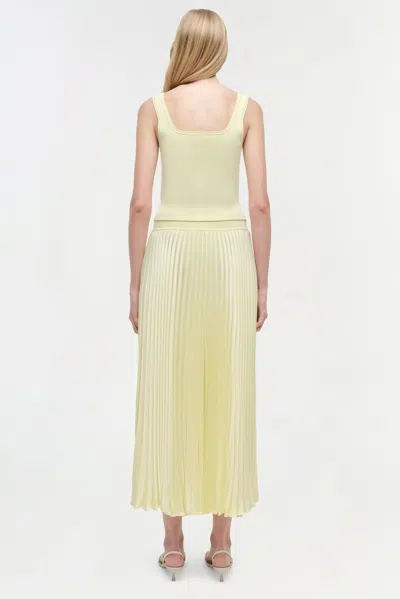 Simkhai Melanie Pleated Midi Skirt In Yellow