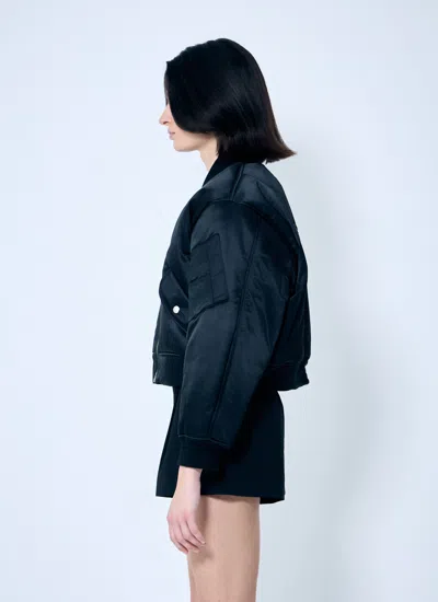 Alexander Wang Women Logo Embroidered Bomber Jacket In Blue