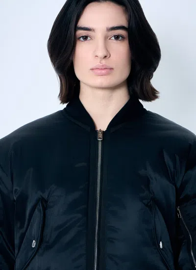 Alexander Wang Women Logo Embroidered Bomber Jacket In Blue