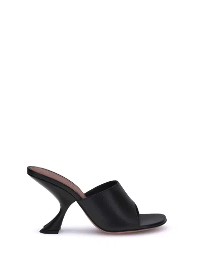 Amina Muaddi 90mm Lupita Sculpted Heel Sandals