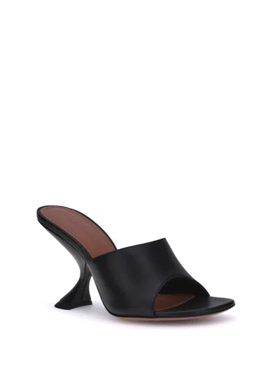 Amina Muaddi 90mm Lupita Sculpted Heel Sandals