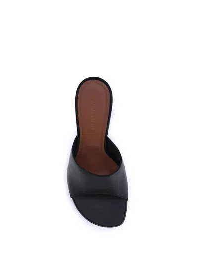 Amina Muaddi 90mm Lupita Sculpted Heel Sandals