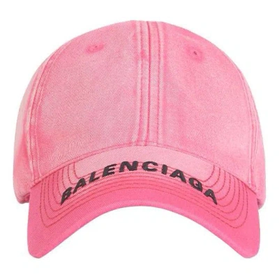 Balenciaga Embroidered Logo Baseball Cap 'pink' In Pink