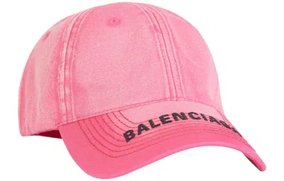 Balenciaga Embroidered Logo Baseball Cap 'pink' In Pink