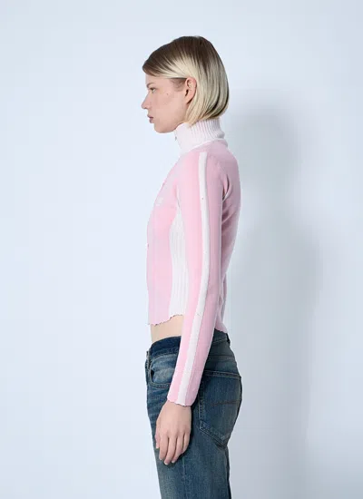Balenciaga Women Zip-up Human Being Hooded Sweatshirt In Pink