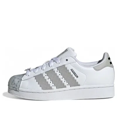 Adidas Originals (gs) Adidas X Minecraft Superstar Ii 'cloud White Grey'