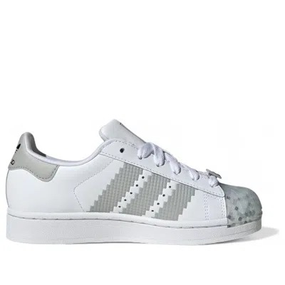 Adidas Originals (gs) Adidas X Minecraft Superstar Ii 'cloud White Grey'