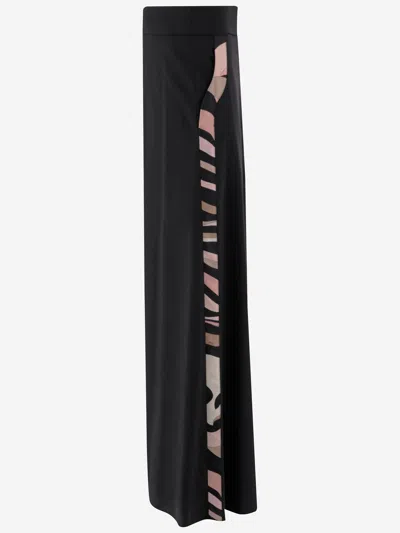 Pucci Pantaloni A Palazzo In Misto Lana In Black