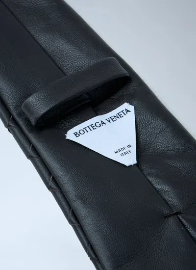 Bottega Veneta Men Intrecciato Leather Tie In Blue