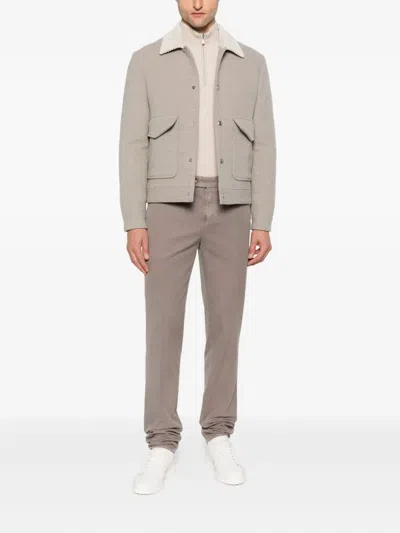 Brunello Cucinelli Cotton Trousers In Brown