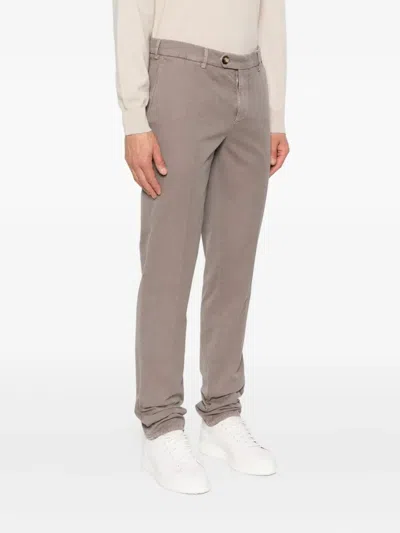 Brunello Cucinelli Cotton Trousers In Brown
