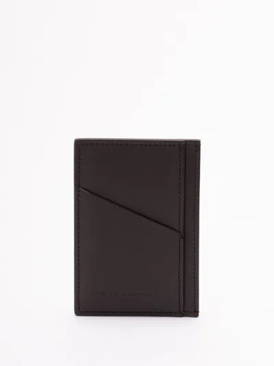 Brunello Cucinelli Men Leather Cardholder In Brown