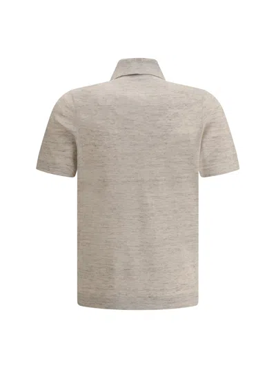 Brunello Cucinelli Linen Blend Polo Shirt With Traditional Collar