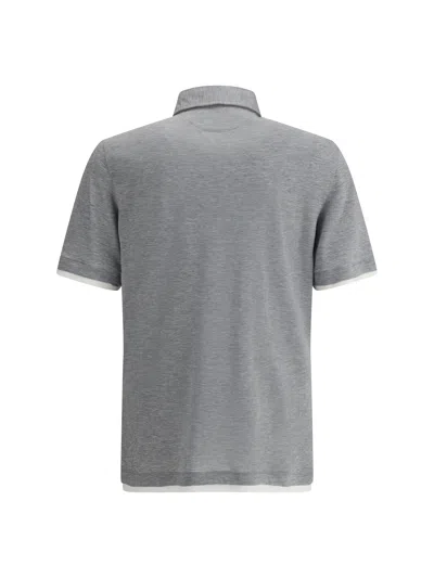 Brunello Cucinelli Silk Polo Sweater With Two-tone Double Layer Detail