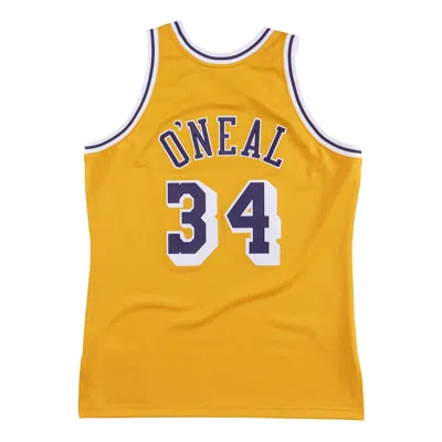 Mitchell & Ness Nba Authentic Shaquille Oneal Los Angeles Lakers 1996-97 Jersey In Yellow