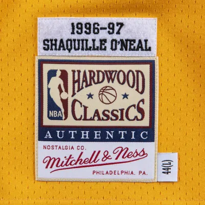 Mitchell & Ness Nba Authentic Shaquille Oneal Los Angeles Lakers 1996-97 Jersey In Yellow