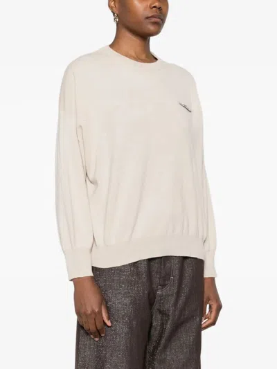 Brunello Cucinelli Women Cashmere Sweater In Neutral