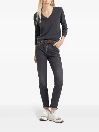 Brunello Cucinelli Women Cashmere Sweater With Monili