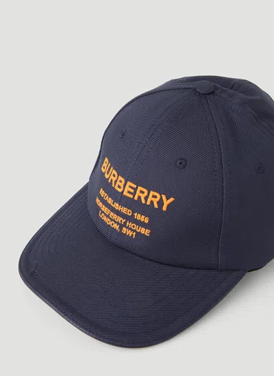 Burberry Women Logo Embroidered Baseball Cap In Blue