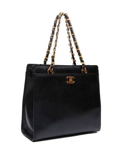 Pre-owned Chanel 1999-2000 Cc Leather Tote Bag