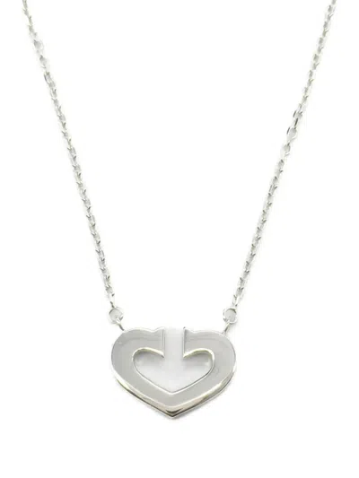 Pre-owned Cartier 2010s 18k White Gold C Heart Necklace