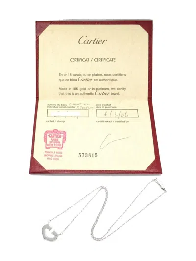 Pre-owned Cartier 2010s 18k White Gold C Heart Necklace