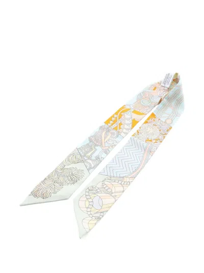 Pre-owned Hermes 2020s De L'ombrelle Aux Duels Silk Scarf