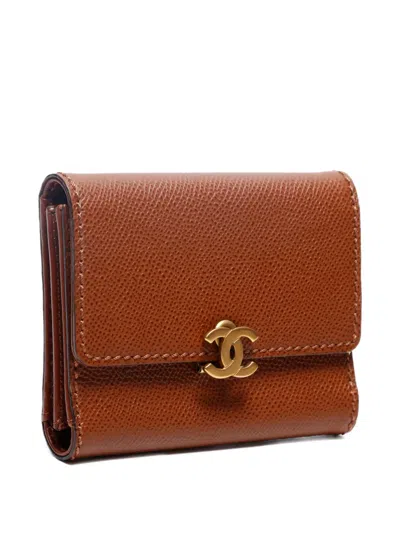 Pre-owned Chanel 1997 Interlocking Cc Logo Wallet
