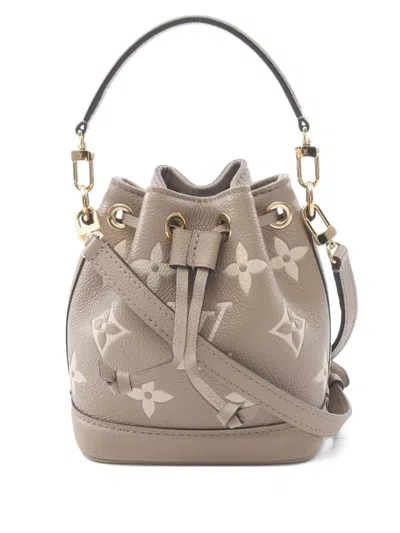 Pre-owned Louis Vuitton 2021 Nano Noe Monogram Bucket Bag In Neutral