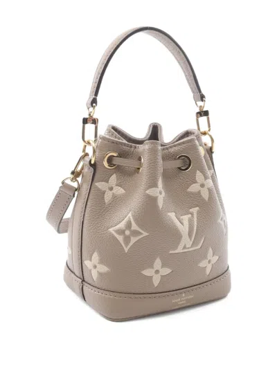 Pre-owned Louis Vuitton 2021 Nano Noe Monogram Bucket Bag In Neutral