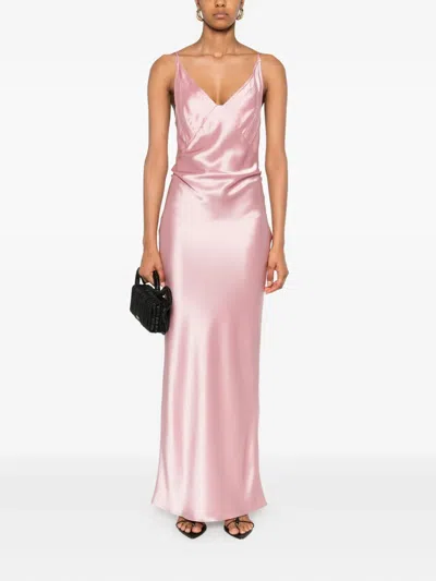 Nanushka Slip Long Dress In Pink