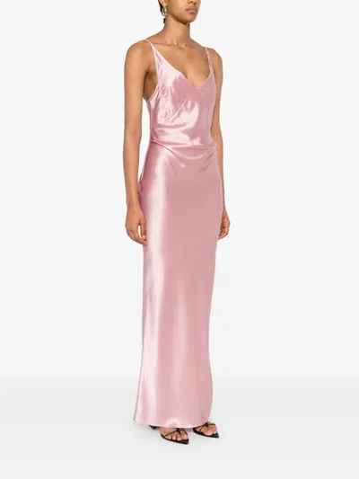 Nanushka Slip Long Dress In Pink