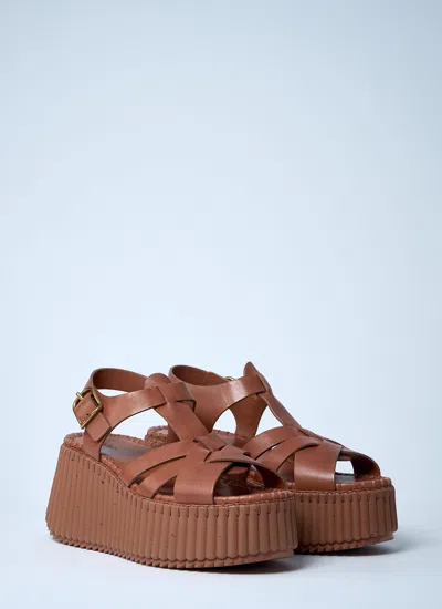 Chloé Women Leather Nama Platform Sandals