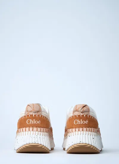 Chloé Nama Embroidered Suede And Recycled-mesh Sneakers In Multi