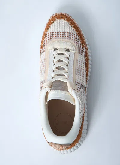 Chloé Nama Embroidered Suede And Recycled-mesh Sneakers In Multi